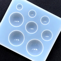 Assorted Half Sphere Silicone Mold (8 Cavity) | Round Dome Cabochon Mold | Semi Ball Soft Mold | Resin Art Supplies