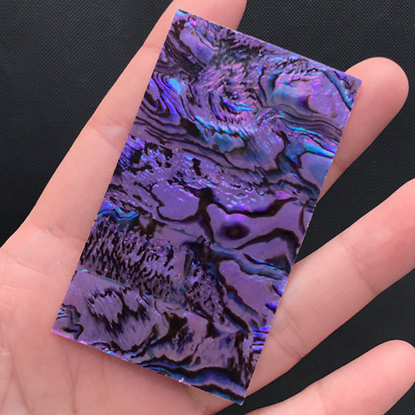 Iridescent Abalone Shell Sticker | Mother of Pearl Nail Art Sticker | Nacre Seashell Sticker | Resin Art Supplies (1 piece / Dark Purple)