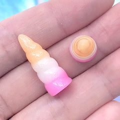 Glittery Unicorn Horn Cabochons in Pastel Gradient | 3D Mini Alicorn | Fairy Tale Decoden Pieces | Kawaii Jewelry DIY (2 pcs / 9mm x 25mm)