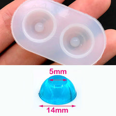 14mm Doll Eye Silicone Mold | Doll Pupil Mold | Doll Eyes Making | Clear Mold for Resin Craft (14mm Diameter & 5mm Inner)