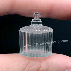 Dollhouse Candy Jar with Lid Silicone Mold | Miniature Fluted Crystal Trinket Box Mould | Mini Food Craft Supplies (17mm x 21mm)