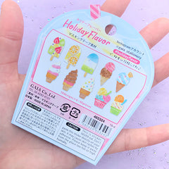 Fruit Popsicle and Ice Cream Sticker Flakes | Summer Dessert Stickers | Holiday Flavor Stickers | Planner Decoration (10 designs / 40 pcs)