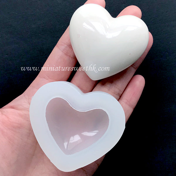 Puffy Heart Silicone Mold, Small Soap Mold, Kawaii Craft Supplies, MiniatureSweet, Kawaii Resin Crafts, Decoden Cabochons Supplies