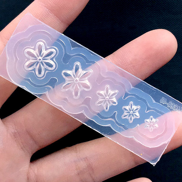 Small Floral Silicone Molds (5 Cavity) | Tiny Flower Soft Mold | Clear  Mould for UV Resin Art | Mini Embellishment Mold | Nail Art Supplies