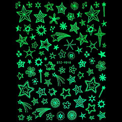 Glow in the Dark Star Stickers | Kawaii Nail Art Sticker | Resin Inclusion | Planner Deco Stickers