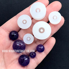 Round Bead Silicone Mold (Set of 5) | 8mm 10mm 12mm 14mm 16mm Bubblegum Bead Mold | Resin Ball Bead DIY | Chunky Jewellery Making