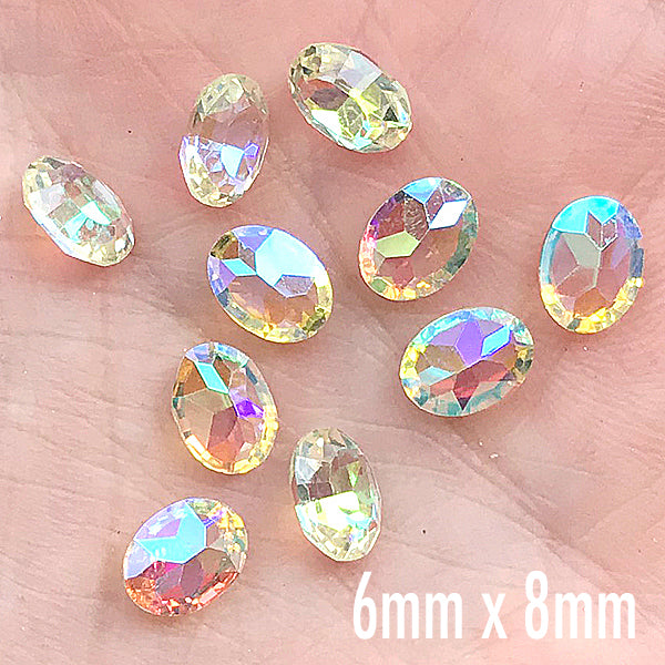 Faceted Heart Rhinestones | AB Clear Resin Rhinestone | Fake Gemstone  Embellishments | Kawaii Craft Supplies (10 pcs / 5mm x 5mm)