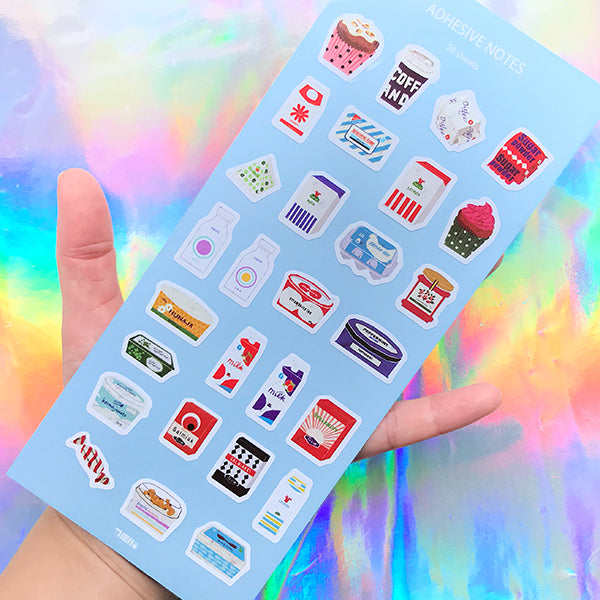 Dairy Product Stickers | Milk Coffee Egg Butter Muffin Yogurt Breakfast Sticker | Planner Deco Stickers