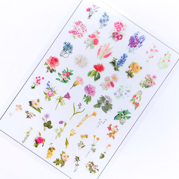 Retro Flower Drawing Clear Film Sheet for Resin Craft | Colourful Floral Resin Inclusions | UV Resin Jewellery DIY