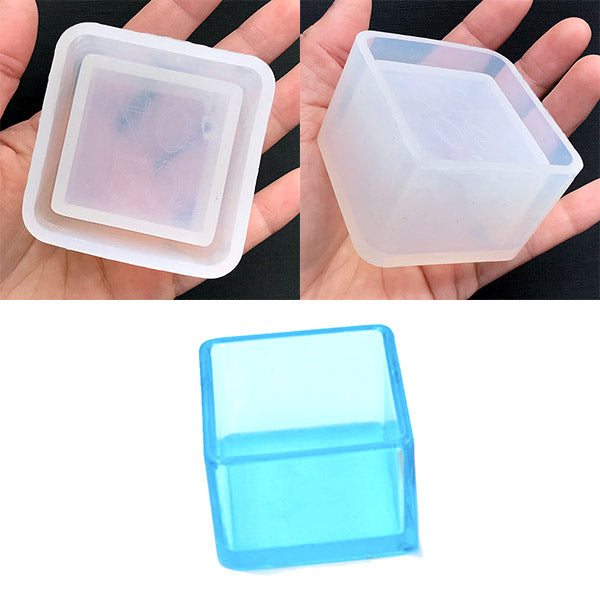 silicone plant pot mould Square Box Silicone Mold | Flower Pot Mould | Small Container Mold | E | MiniatureSweet | Kawaii Resin Crafts | Decoden Cabochons Supplies