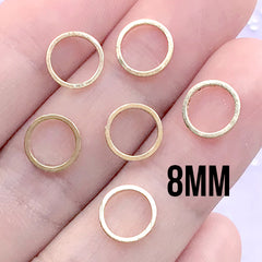 Mini Circle Open Frame for UV Resin Filling |  Hollow Round Deco Frame | Geometry Jewelry Supplies (6 pcs / Gold / 8mm)