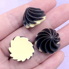 CLEARANCE Whip Cream Cabochons | Fake Sweet Deco | Phone Case Decoden Supplies | Kawaii Jewelry DIY (3 pcs / Brown / 20mm x 13mm)