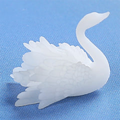 Miniature Animal Embellishment for Resin Art | Dollhouse Swan | 3D Animal Resin Inclusion | Resin Jewelry Making (2 pcs / 9mm x 8mm)