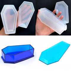 Coffin Trinket Box Silicone Mold | Halloween Gothic Container Mold | Kawaii Goth | Resin Art Supplies (70mm x 125mm)