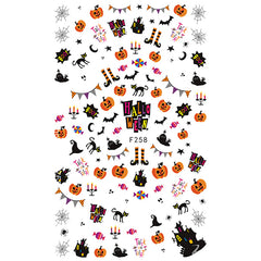 Halloween Pumpkin Haunted House Ghost Spider Web Black Cat Stickers | Nail Art Supplies | Resin Decoration