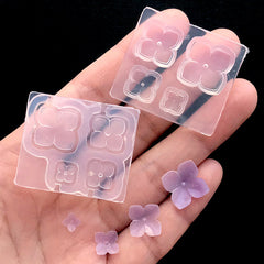 3D Hydrangea Silicone Mold (4 Cavity) | Flower Soft Mold | Floral Embellishment DIY | UV Resin Jewelry Supplies