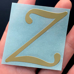 Metallic Gold Uppercase Letter Sticker | Capital Letter Sticker for Resin Art | Initial Coaster DIY | Alphabet A-Z Stickers | Resin Inclusions (48mm)