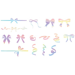 Holographic Ribbon Stickers | Girl's Mind Sticker | Holo Resin Inclusions | Planner Decoration | Scrapbook DIY (45 pcs)