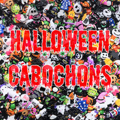 Halloween Decoden Cabochon Assortment | Kawaii Goth Decoden Pieces | Creepy Cute Embellishments (10 pieces by Random)