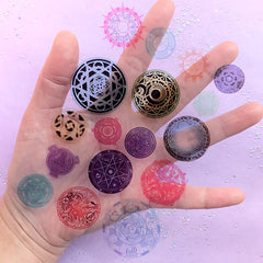 Colorful Magic Circle Clear Film Sheet | Mahou Kei Embellishments for UV Resin | Magical Girl Resin Art Supplies