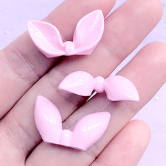 3D Bunny Bow Cabochons | Hairbow Center | Dust Plug Decoration | Kawaii Jewelry DIY | Decoden Pieces (3 pcs / Light Pink / 26mm x 15mm)