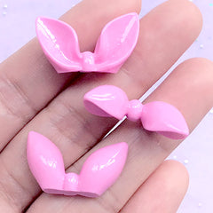 Kawaii Bow Cabochons in 3D | Decoden Embellishments | Dust Plug Deco | Whimsical Jewellery Supplies (3 pcs / Dark Pink / 26mm x 15mm)