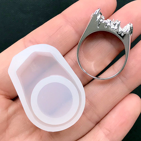 Enchanted Forest Ring Silicone Mold | Nature Landscape Jewelry DIY | Whimsical Ring | UV Resin Craft Supplies (Silver)