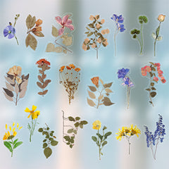 Pressed Flower Sticker Assortment | Realistic Floral Embellishment for Resin Craft | Scrapbooking Supplies (20 Designs / 40 pcs)