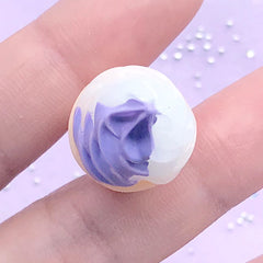 Dollhouse Ice Cream Cabochon | Miniature Taro Lavender Ice Cream | 3D Sweet Deco | Fake Dessert Jewellery DIY (1 piece / Purple / 17mm x 42mm)