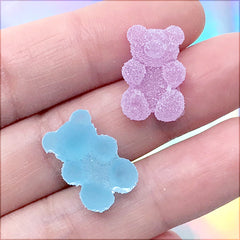 Bear Shaped Sugar Gummy Candy Cabochons | Fake Candies in Actual Size | Kawaii Decoden | Faux Sweets Jewelry DIY (8 pcs / Mix / 11mm x 17mm)