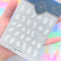 3D White Feather Stickers | Embellishments for Resin Art | Nail Decorations