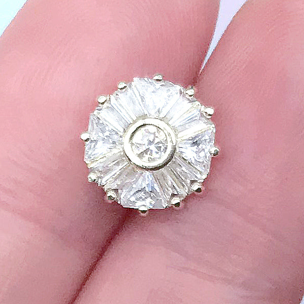 Luxury Round Nail Charm with Rhinestones | Bling Bling Embellishment | Sparkle Nail Decorations (1 piece / Gold / 10mm)