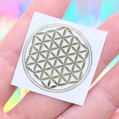 Metallic Flower of Life Sticker | Sacred Geometry Sticker | Resin Orgone Pyramid DIY | Orgone Energy Accumulator Making | Resin Art Supplies (30mm / 1 piece)