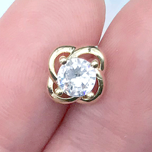 Floral Rhinestone Nail Charm | Sparkle Flower Embellishment | Nail Design Supplies | Resin Jewelry Decoration (1 piece / Gold / 8mm)