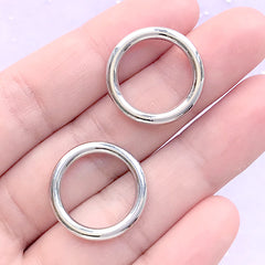 Small Circle Frame for UV Resin Filling | Hollow Round Deco Frame | Ring Charm | Resin Jewelry DIY (2 pcs / Silver / 20mm)