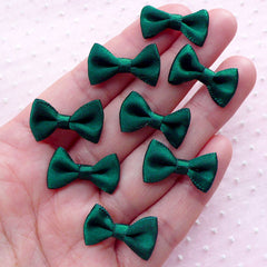 Little Fabric Ribbon Bows / Small Satin Bow Ties (8pcs / 20mm x 12mm / Cal Poly Green) Hairpin Making Etsy Products Packaging Supplies B024