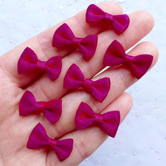 CLEARANCE 20mm Fabric Ribbon Bows | Satin Bows | Wedding Party Decoration | Favor Embellishments | Home Decor | Product Packaging Supplies | Scrapbooking (8pcs / 20mm x 12mm / Magenta Purple)