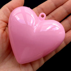 Wedding Favor Box with Loop | Heart Shaped Storage Case | Plastic Candy Gift Box | Packaging Supplies (1 piece / Pink / 65mm x 62mm)