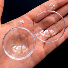 Clear Sphere Case with Loop | 40mm Orb | Ball Shaped Gift Box | Wedding Favor Box | Christmas Ornament DIY | Product Packaging (1 piece / Transparent / 40mm)