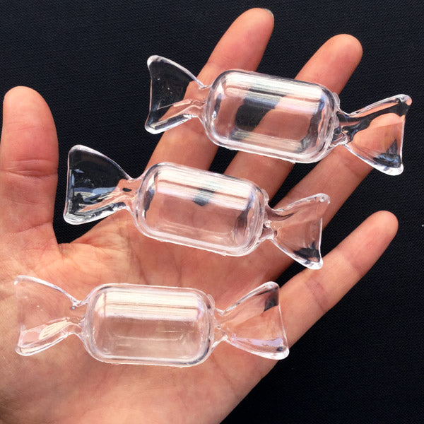3/5pcs Mini Candy Shaped Transparent Storage Box Plastic Jewelry