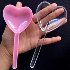 Kawaii Favor Box | Heart Lollipop Gift Box | Cute Storage Case | Candy Packaging Box | Packing Supplies (1 piece / Pink and Clear / 63mm x 150mm)