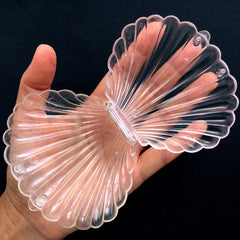 DEFECT Seashell Storage Case | Clear Favor Box in Scallop Shell Shape | Cockle Shell Gift Box (1 piece / Transparent / 90mm x 75mm)