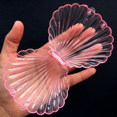 DEFECT Kawaii Storage Case | Seashell Favor Box in Cockle Shell Shape | Scallop Shell Gift Box (1 piece / Transparent Pink / 90mm x 75mm)