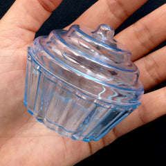 Cupcake Storage Box | Small Candy Box | Baby Shower Favor Box | Kawaii Home Decor | Party Supplies (1 piece / Transparent Blue / 60mm x 50mm)