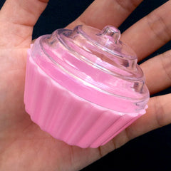 DEFECT Cupcake Favor Box | Kawaii Candy Storage Box | Home Decoration | Baby Shower Party Supplies (1 piece / Pink & Clear / 60mm x 50mm)