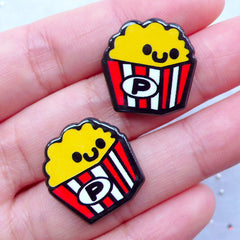 CLEARANCE Kawaii Popcorn Acrylic Cabochons | Decoden Cabochon | Decora Kei | Harajuku Kei | Card Decoration (2pcs / 19mm x 20mm / Flat Back)