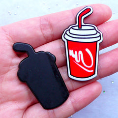 Soft Drink Cabochons | Soda Pop Embellishments | Kawaii Acrylic Cabochon | Decoden Phone Case | Lapin Pin Making (2pcs / 24mm x 44mm / Flat Back)