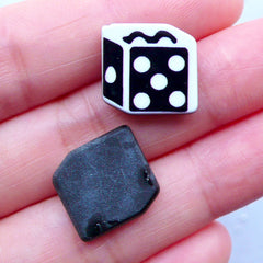 CLEARANCE Dice Cabochons | Acrylic Decoden Cabochon | Casino Embellisments | Harajuku Kei Jewellery Making | Cell Phone Deco (3pcs / 14mm x 14mm / Flatback)