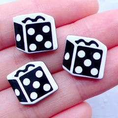 CLEARANCE Dice Cabochons | Acrylic Decoden Cabochon | Casino Embellisments | Harajuku Kei Jewellery Making | Cell Phone Deco (3pcs / 14mm x 14mm / Flatback)