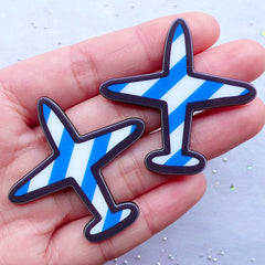 Aircraft Cabochons | Acrylic Aeroplane Cabochon | Travel Embellishments | Airplane Decor | Card Decoration (2pcs / 44mm x 44mm / Flat Back)